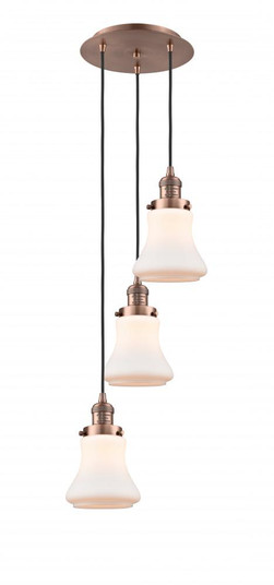 Bellmont - 3 Light - 13 inch - Antique Copper - Cord hung - Multi Pendant (3442|113F-3P-AC-G191)