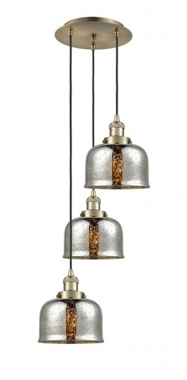 Cone - 3 Light - 14 inch - Antique Brass - Cord hung - Multi Pendant (3442|113F-3P-AB-G78)