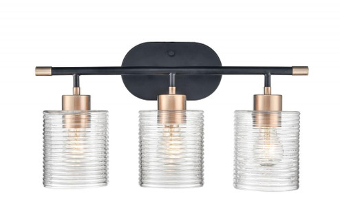 Renitta 3-Light Vanity Matte Black Modern Gold (670|9413-MB/MG)