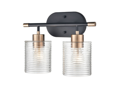 Renitta 2-Light Vanity Matte Black Modern Gold (670|9412-MB/MG)