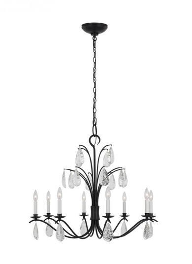 Shannon traditional 8-light indoor dimmable large ceiling chandelier in aged iron grey finish with t (7725|CC1608AI)