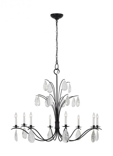 Shannon traditional 8-light indoor dimmable extra large ceiling chandelier in aged iron grey finish (7725|CC1598AI)