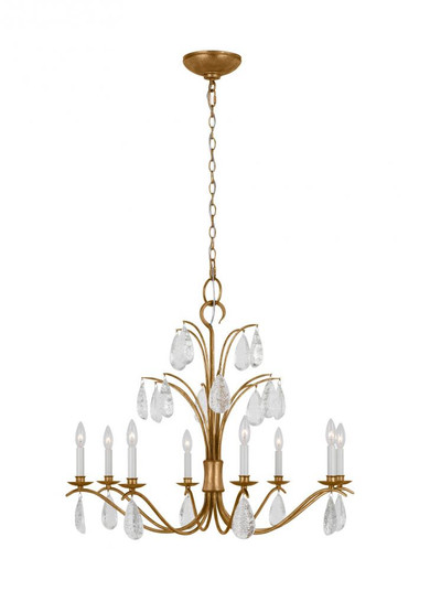 Shannon traditional 8-light indoor dimmable large ceiling chandelier in antique gild rustic gold fin (7725|CC1608ADB)