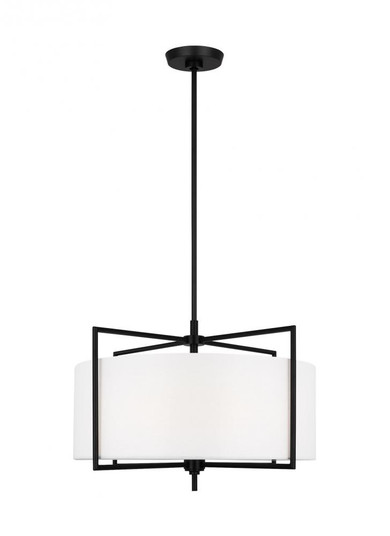 Perno midcentury 4-light indoor dimmable medium hanging shade ceiling pendant in aged iron grey fini (7725|CP1394AI)
