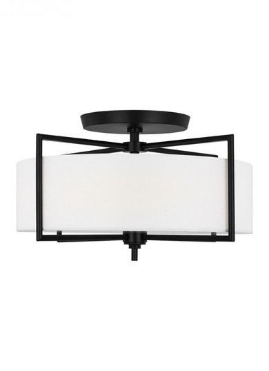 Perno midcentury 3-light indoor dimmable large ceiling semi-flush mount in aged iron grey finish wit (7725|CF1113AI)