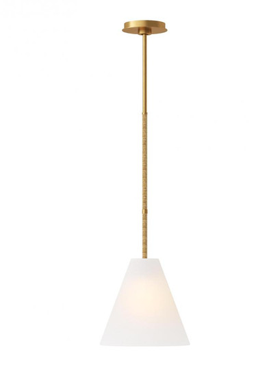 Remy transitional 1-light indoor dimmable small ceiling hanging pendant in burnished brass gold fini (7725|AEP1061BBS)