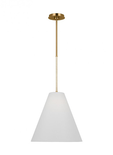 Remy transitional 1-light indoor dimmable medium ceiling hanging pendant in burnished brass gold fin (7725|AEP1051BBS)