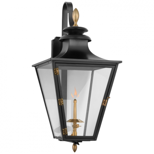 Albermarle Small Bracketed Gas Wall Lantern (279|CHO 2435BLK-CG)