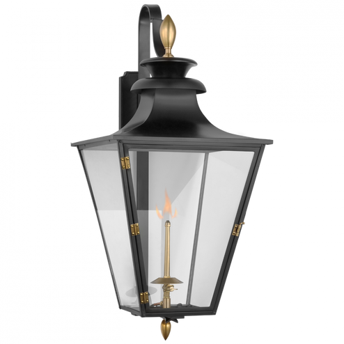 Albermarle Medium Bracketed Gas Wall Lantern (279|CHO 2436BLK-CG)
