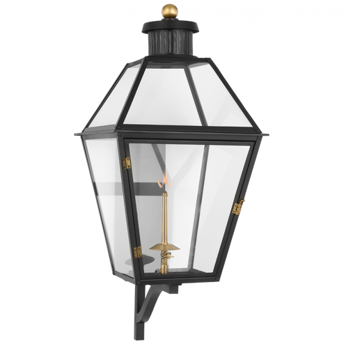 Stratford Large Bracketed Gas Wall Lantern (279|CHO 2456BLK-CG)