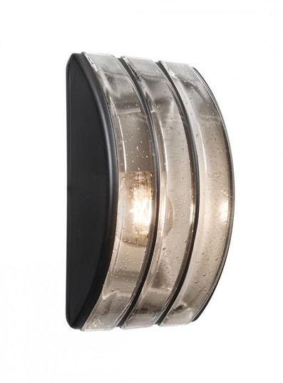 Besa, Aqua Series Wall Sconce, Black/Clear Bubble, 1x8W LED Filament (127|AQUARBV-CL-EDIL-BK)