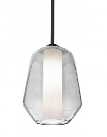 Besa Link Stem Pendant, Clear/Opal, Bronze Finish, 1x9W LED (127|1TT-LINKCL-LED-BR)