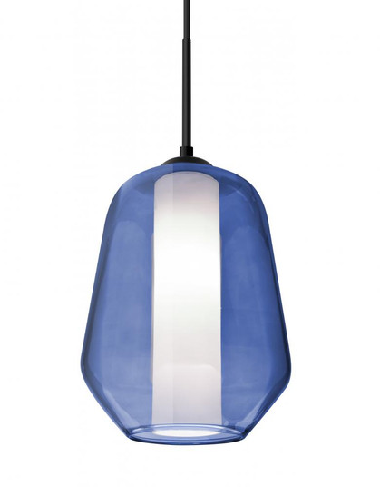 Besa Link Pendant, Blue/Opal, Black Finish, 1x9W LED (127|1JT-LINKBL-LED-BK)