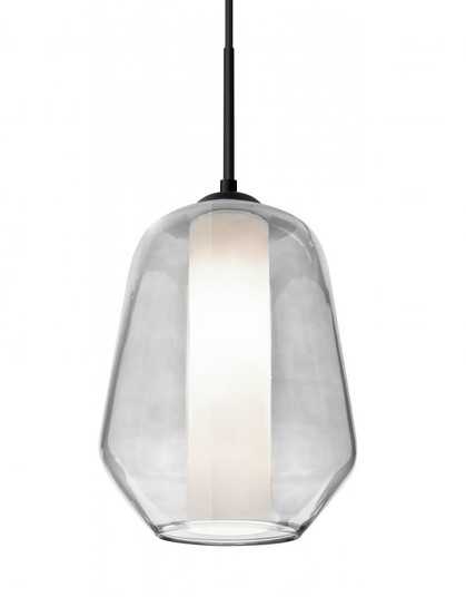 Besa Link Pendant, Clear/Opal, Black Finish, 1x60W Medium Base (127|1JC-LINKCL-BK)