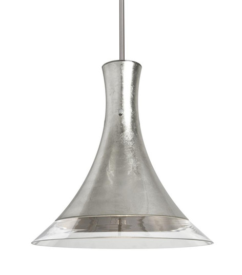 Besa, Rio Stem Pendant, Silver Foil/Clear, Satin Nickel Finish, 1x60W Medium Base (127|1TT-RIOSF-SN)