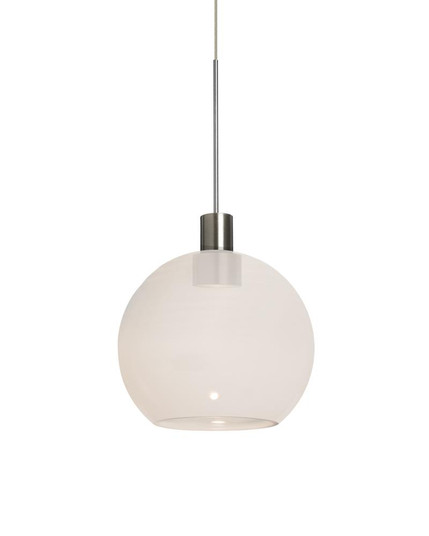 Besa, Newton 6 Cord Pendant for Multiport Canopy, Milky White, Satin Nickel Finish, 1 (127|X-NEWTON6MW-LED-SN)