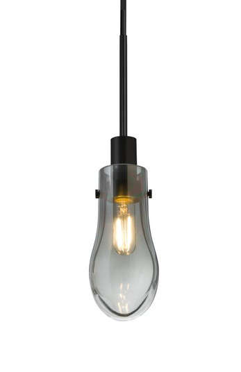 Besa, Wish Cord Pendant for Mulitport Canopy, Smoke/Clear, Black Finish, 1x40W E12 Base (127|J-WISHSM-BK)