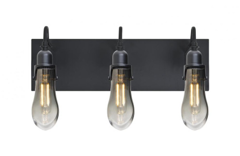 Besa Wish Wall, Smoke/Clear, Black, 3x8W LED Filament (127|3WG-WISHSM-EDIL-BK)