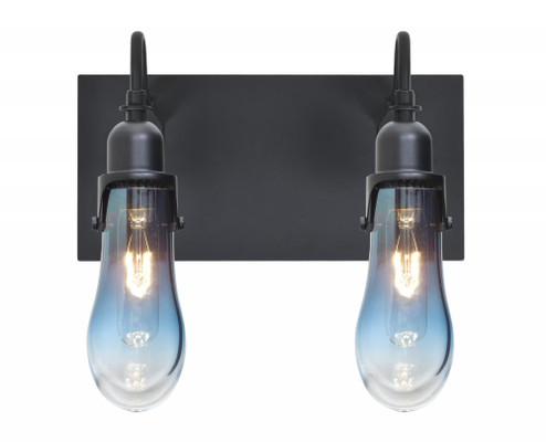 Besa Wish Wall, Blue/Clear, Black, 2x60W Medium base (127|2WG-WISHBL-BK)