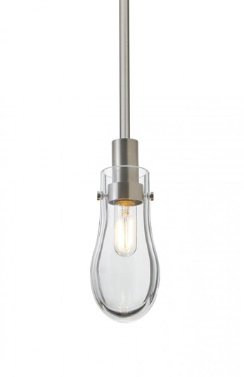 Besa, Wish Stem Pendant, Clear, Satin Nickel Finish, 1x40W E12 Base (127|1TT-WISHCL-SN)