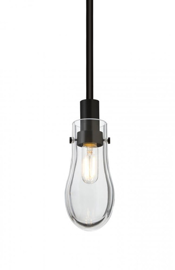 Besa, Wish Stem Pendant, Clear, Black Finish, 1x40W E12 Base (127|1TT-WISHCL-BK)