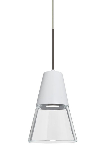 Besa, Timo 6 Cord Pendant,Clear/White, Bronze Finish, 1x9W LED (127|XP-TIMO6WC-LED-BR)