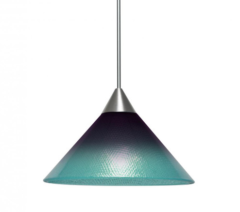 Besa, Jade Cord Pendant, Purple/Blue, Satin Nickel Finish, 1x50W Halogen (127|1XC-JADEPB-SN)