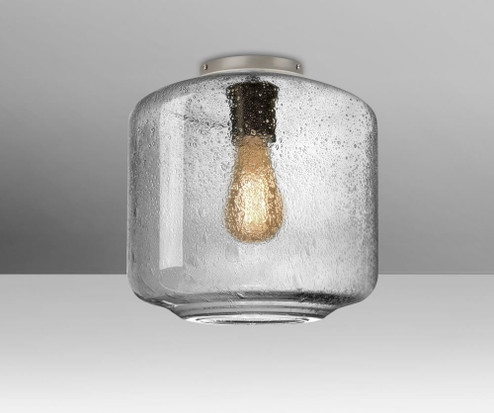 Besa Niles 10 Ceiling, Clear Bubble, Satin Nickel Finish, 1x4W LED Filament (127|NILES10CLC-EDIL-SN)
