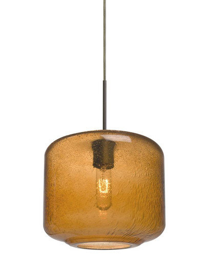 Besa Niles 10 Pendant For Multiport Canopy, Amber Bubble, Bronze Finish, 1x60W Medium (127|J-NILES10AM-BR)