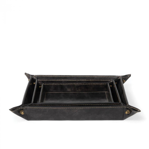 Regina Andrew Derby Leather Tray Set (Black) (5533|20-1502BLK)
