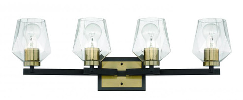 Avante Grand 4 Light Vanity in Flat Black/Satin Brass (20|56904-FBSB)