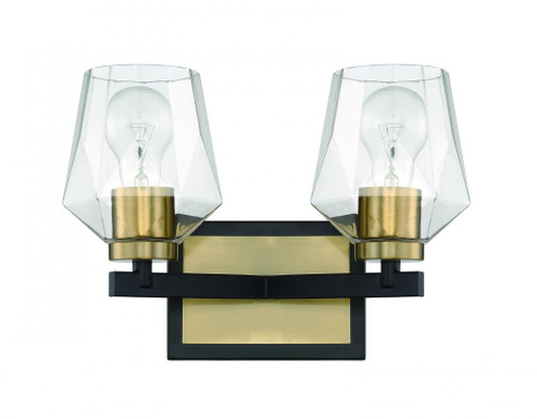 Avante Grand 2 Light Vanity in Flat Black/Satin Brass (20|56902-FBSB)