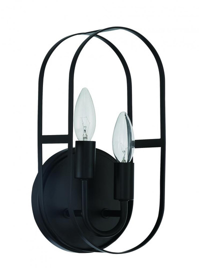 Mindful 2 Light Sconce in Flat Black (20|12806FB2)