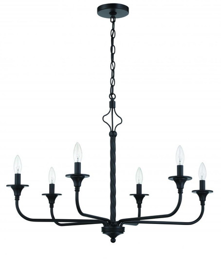 Jolenne 6 Light Chandelier in Flat Black (20|57026-FB)