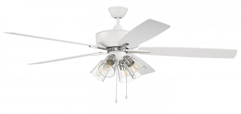 Super Pro 104 60'' 5-Blade Ceiling Fan in White/Polished Nickel w/ White/Washed Oak Blades (20|S104WPLN5-60WWOK)