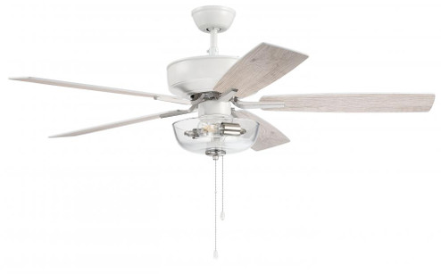Pro Plus 101 52'' 5-Blade Ceiling Fan in White/Polished Nickel w/ White/Washed Oak Blades; Light  (20|P101WPLN5-52WWOK)