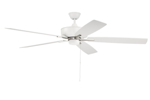 Super Pro 60'' 5-Blade Ceiling Fan in White/Polished Nickel w/ White/Washed Oak Blades; Light Kit (20|S60WPLN5-60WWOK)