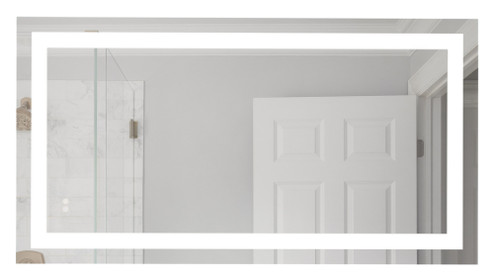 60'' x 32'' x 1.8'' Rectangle Front Lit LED Mirror, Defogger & Dimmer, 3000K/4000K/5000K (20|MIR104-W)