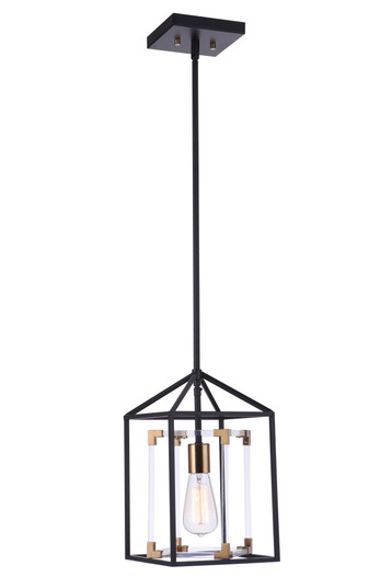 Aaron 1 Light Acrylic Pendant in Flat Black/Satin Brass (20|P985FBSB1)
