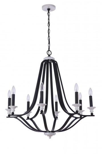 Esme 8 Light Chandelier in Flat Black/Matte White (20|57628-FBMWW)