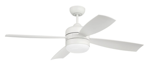 Sebastion 52'' 4-Blade Indoor/Outdoor (Wet) Ceiling Fan in White w/ White Blades; Light Kit Inclu (20|SBN52W4)