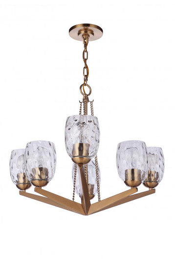 Guiding Star 6 Light Chandelier in Satin Brass (20|57326-SB)