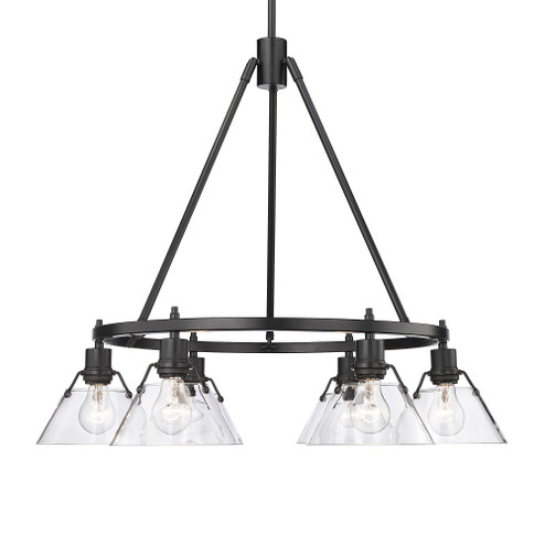 Yep by Golden Lighting Orwell 6-light Chandelier in Matte Black and Clear Glass (36|3306-6 BLK-CLR)