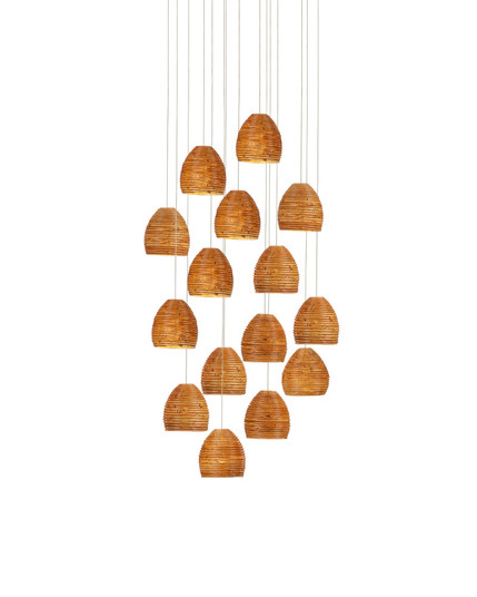 Beehive 15-Light Round Multi-Drop Pendant (92|9000-1001)