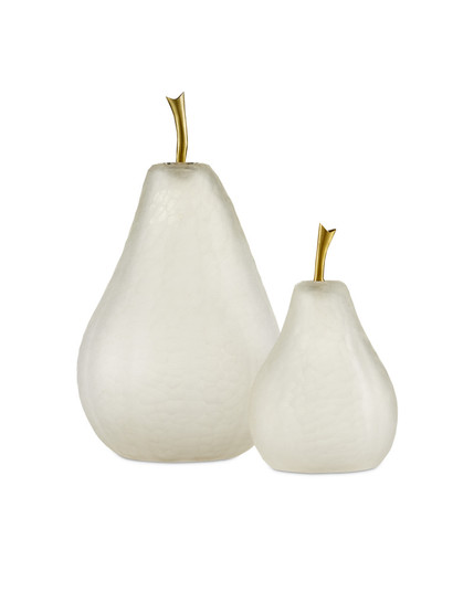 Glass White Pear Set of 2 (92|1200-0641)