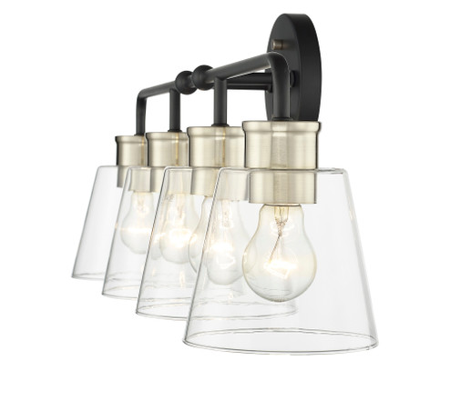 Cameron 4-Light Vanity Matte Black Modern Gold (670|9134-MB/MG)