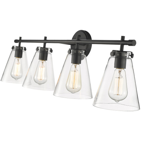 Aliza 4-Light Vanity Matte Black (670|8124-MB)