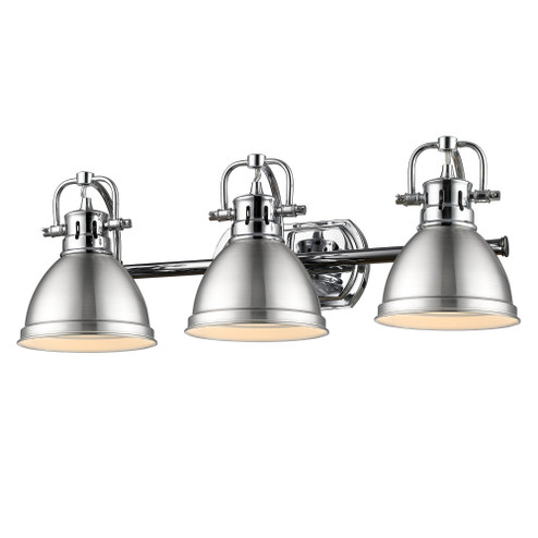 Yep by Golden Lighting Duncan 3-light Vanity in Chrome and Pewter shade (36|3602-BA3 CH-PW)