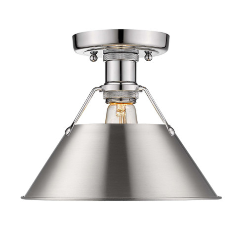 Yep by Golden Lighting Orwell 1-light Flush Mount in Chrome and Pewter shade (36|3306-FM CH-PW)