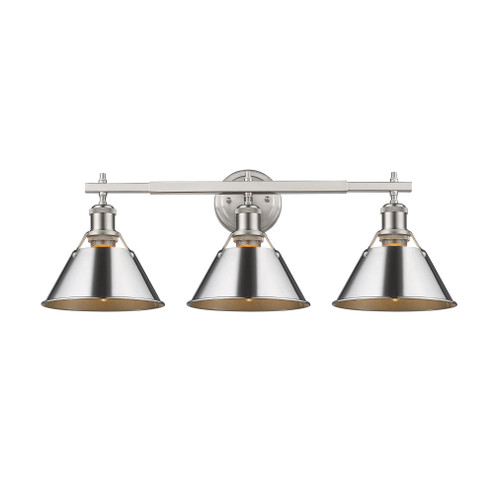 Yep by Golden Lighting Orwell 3-light Vanity in Pewter and Chrome shade (36|3306-BA3 PW-CH)